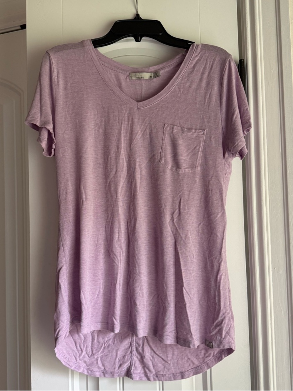 Prana Foundation Purple Lilac Modal Short Sleeve Pocket Tee - Womens Medium